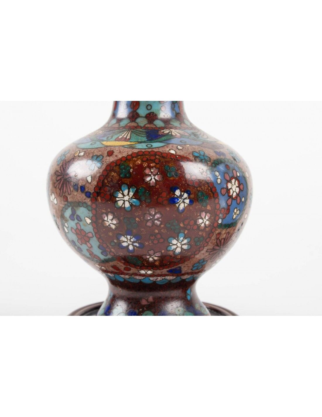 Pair of cloisonné bronze vases, china, xixth century