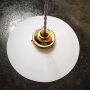 Antique lampshade smooth suspension opaline white art deco