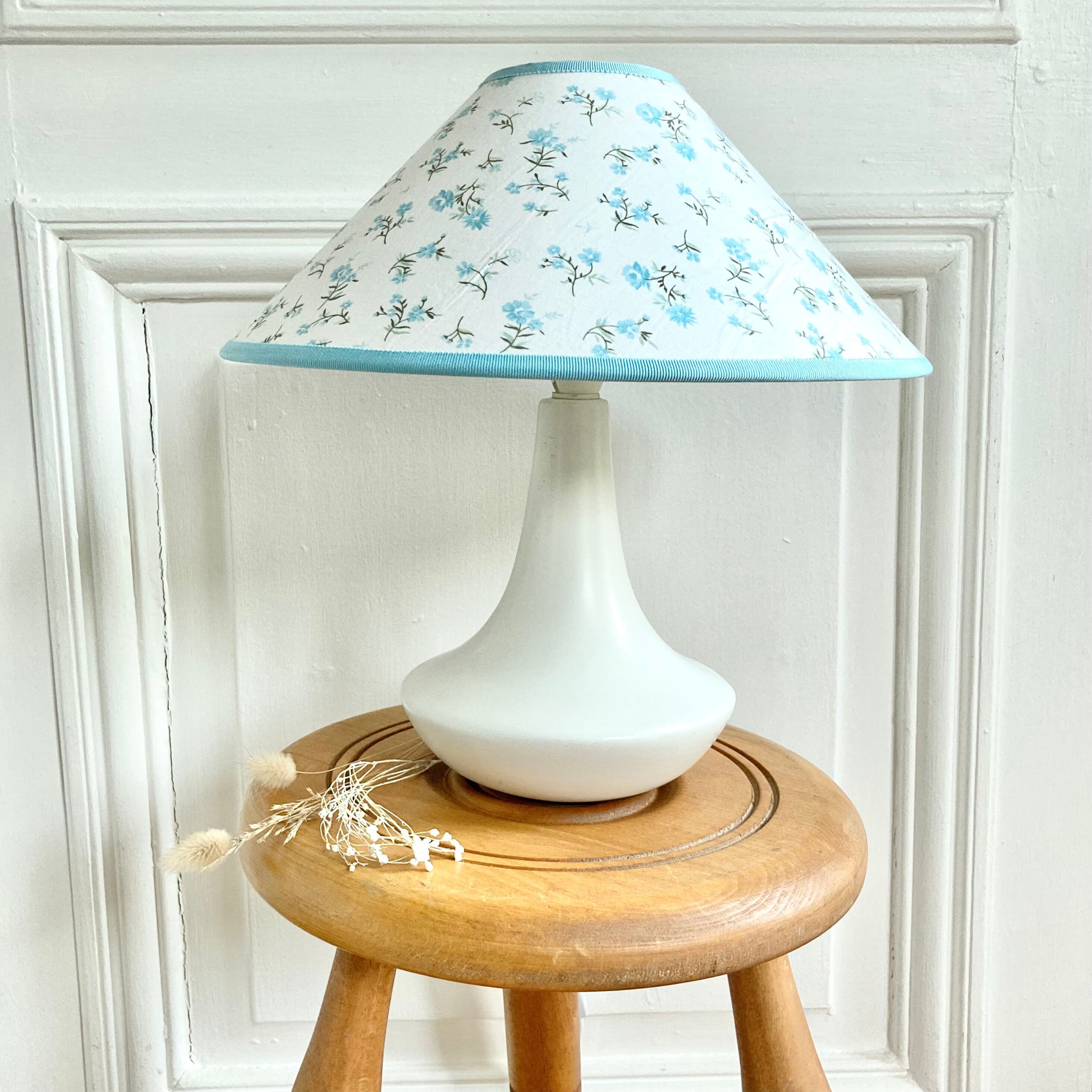 Ceramic lamp lampshade flowers