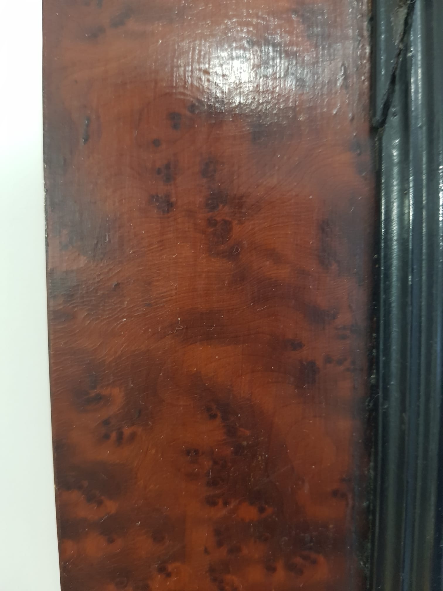 Beveled mirror in elm burl 163cm×65 cm