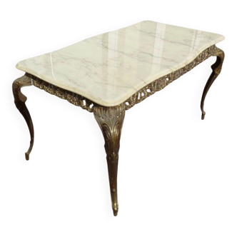 Petite Table basse Marbre et laiton