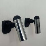 Pair of vintage adjustable wall lights, chrome metal, Italy 1970