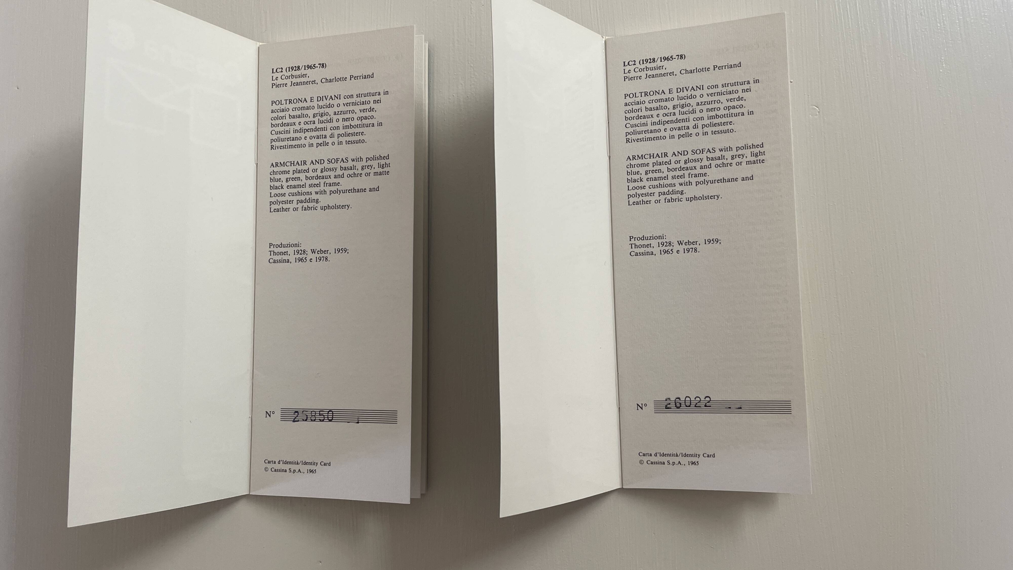Pair of armchairs LC2 Perriand Jeanneret Le Cobusier Cassina edition