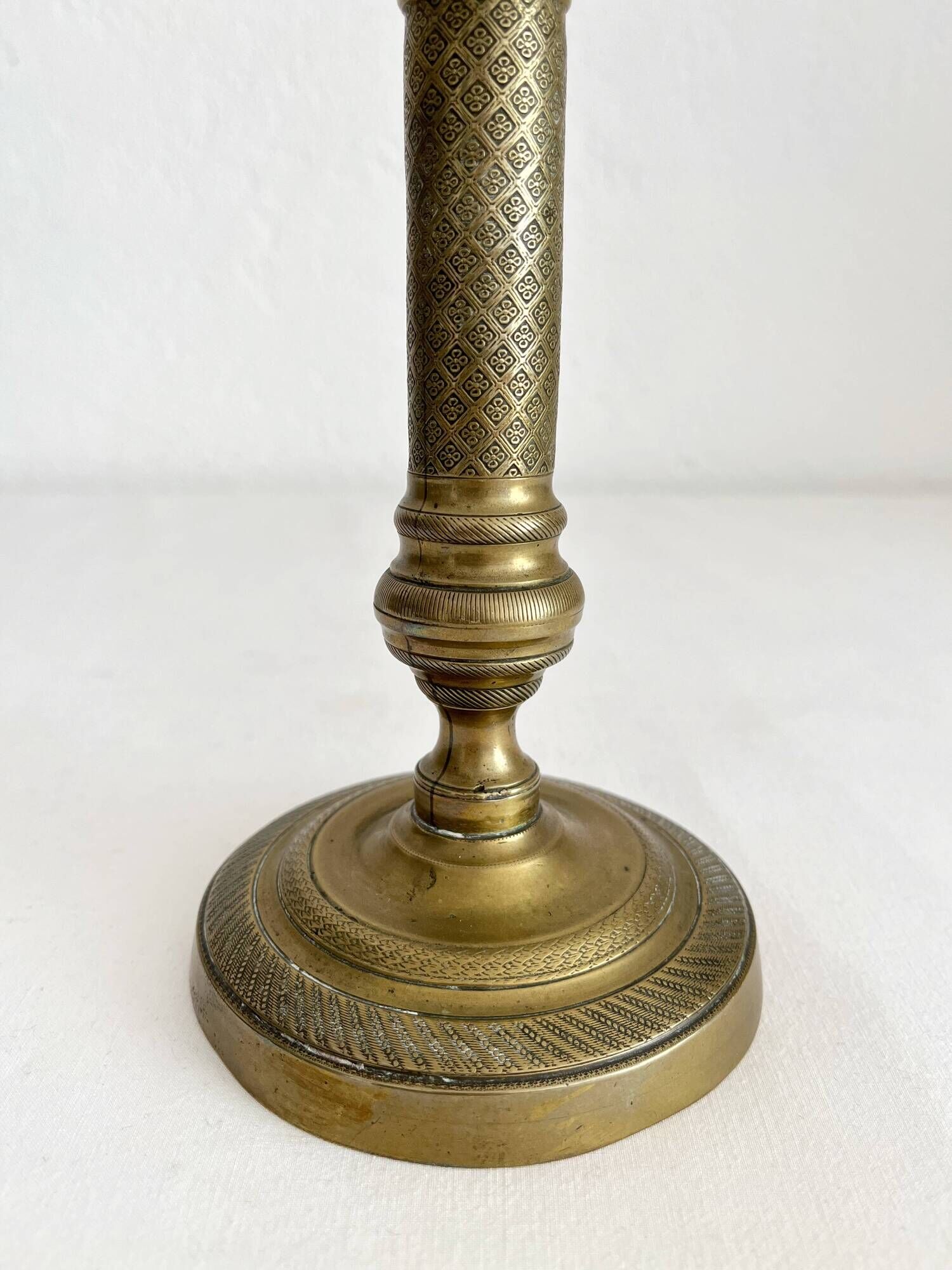 Antique brass candlestick candle holder decorated vintage
