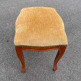 Louis XV style wooden and velvet footrest