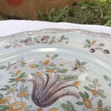 Pair of plates in Angoulême earthenware dated and signed nineteenth century
