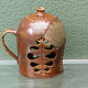 Signed enamelled stoneware lantern, Puisaye