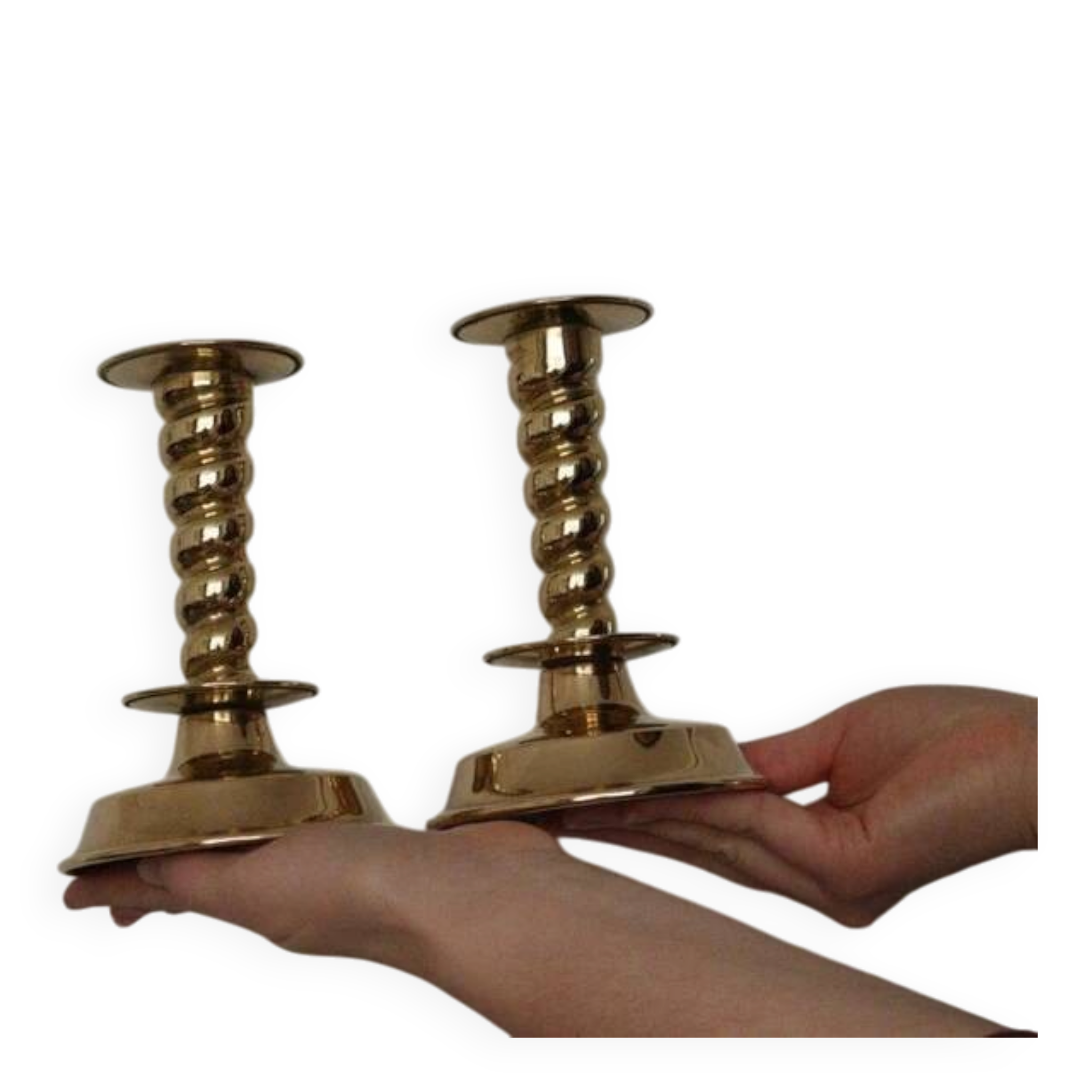 Pair of Swedish mid-century candlestick holders