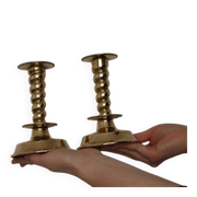 Pair of Swedish mid-century candlestick holders