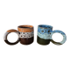 Duo de mugs artisanaux style "Fat Lava" / Vallauris