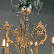Venetian chandelier in colorless murano glass, 6 arms of light circa 1950