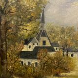 Oil on canvas "small village"