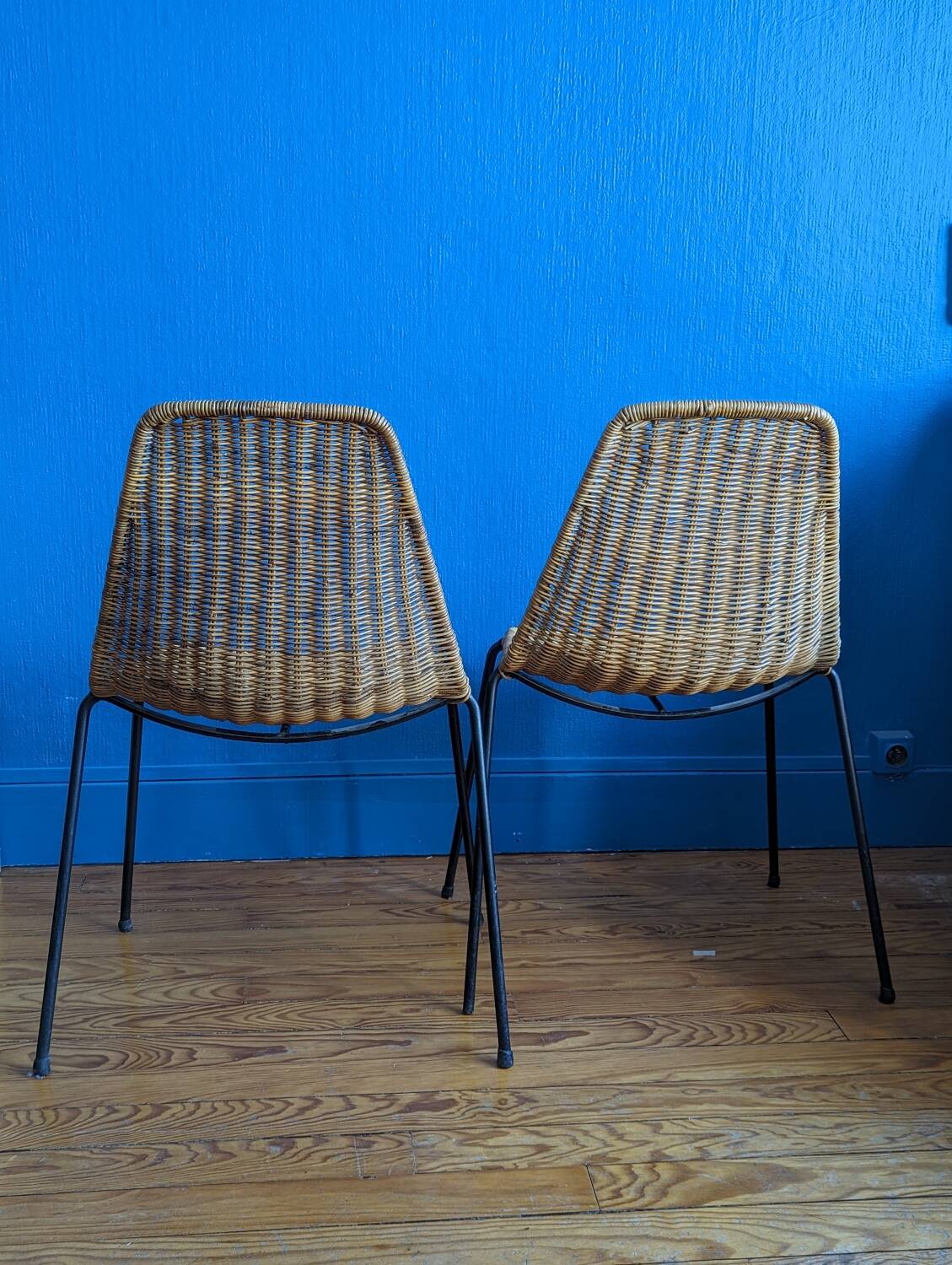 Pair of “Basket” chairs by Gian Franco Legler