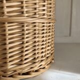 Wicker basket, waste paper basket with lid