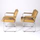 Leather and aluminum armchairs "Karl" by Erik Ekselius, 1960s