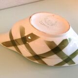 Moulin des Loups green tablecloth model gravy boat / 50s-60s