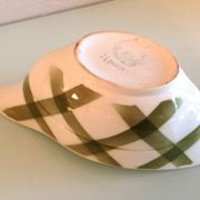 Moulin des Loups green tablecloth model gravy boat / 50s-60s