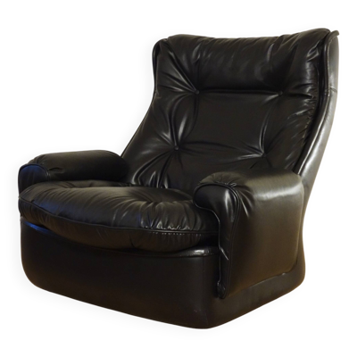 Fauteuil Orchidée en cuir de Michel Cadestin pour Airborne, France 1970's