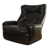 Orchidée leather armchair by Michel Cadestin for Airborne, France 1970's
