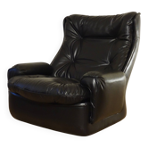 Fauteuil Orchidée en cuir de Michel Cadestin pour Airborne, France 1970's