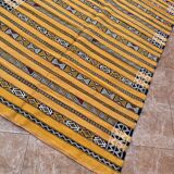 Tapis Kilim Berbère Jaune Fait Main 226 X 150