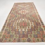 6x13 Rare Size Kilim Rug, Rugged Rug, 180x385Cm Antique Kilim Carpet