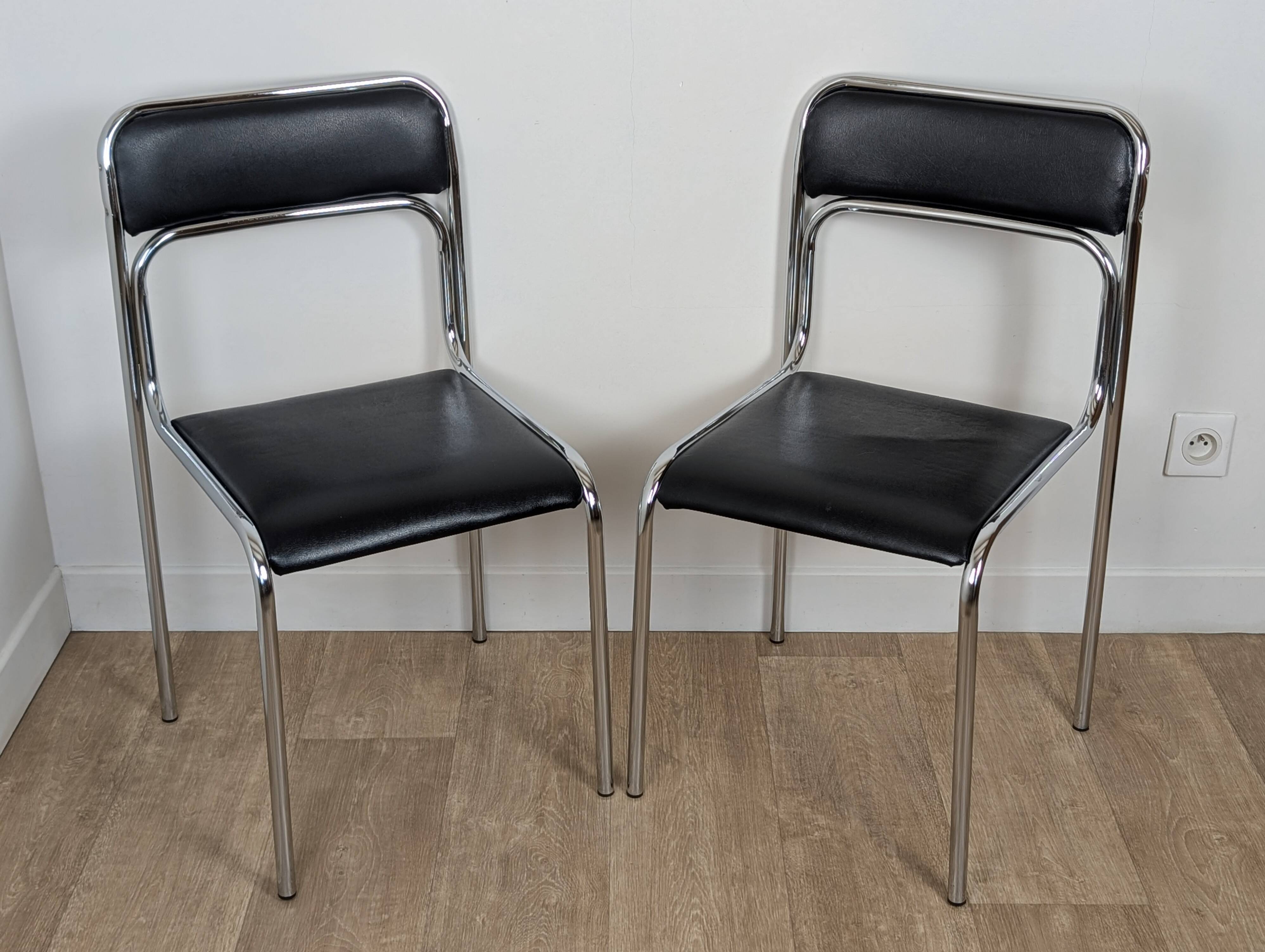 Pair of chrome chairs