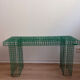 Green metal bench Kalager design