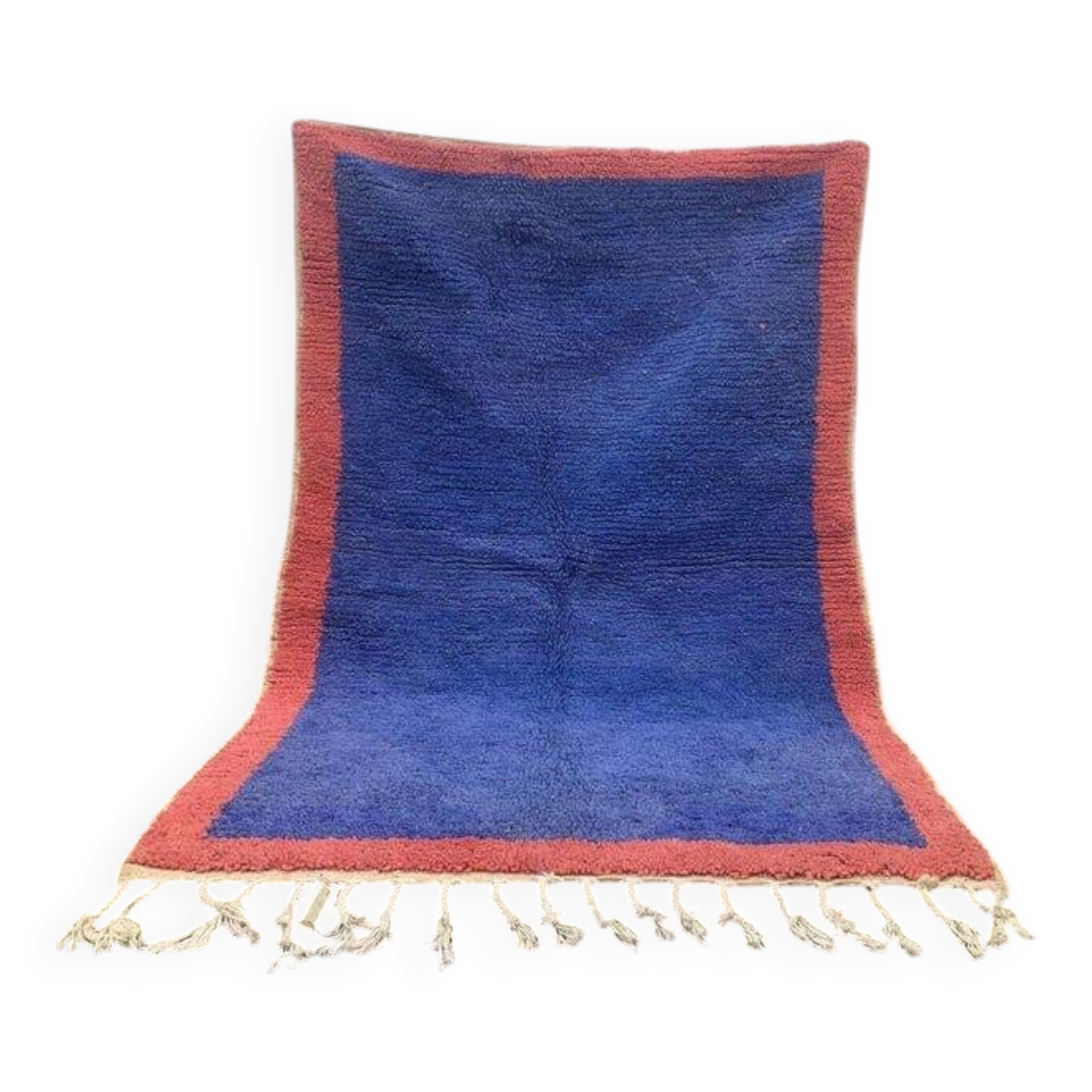 Traditional handmade pure wool rug, size 150 x 250 cm, blue