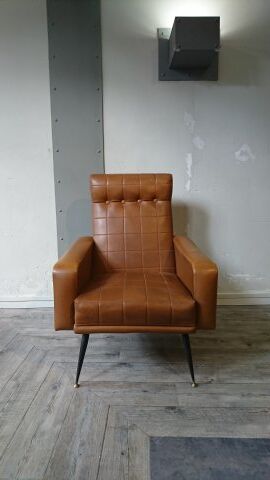 60 years Brown leatherette chairs