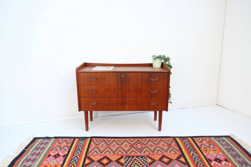 Vintage Danish teak corner cabinet, retro 1960s style.