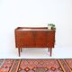 Vintage Danish teak corner cabinet, retro 1960s style.