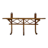 1960s rattan wall hook shelf
