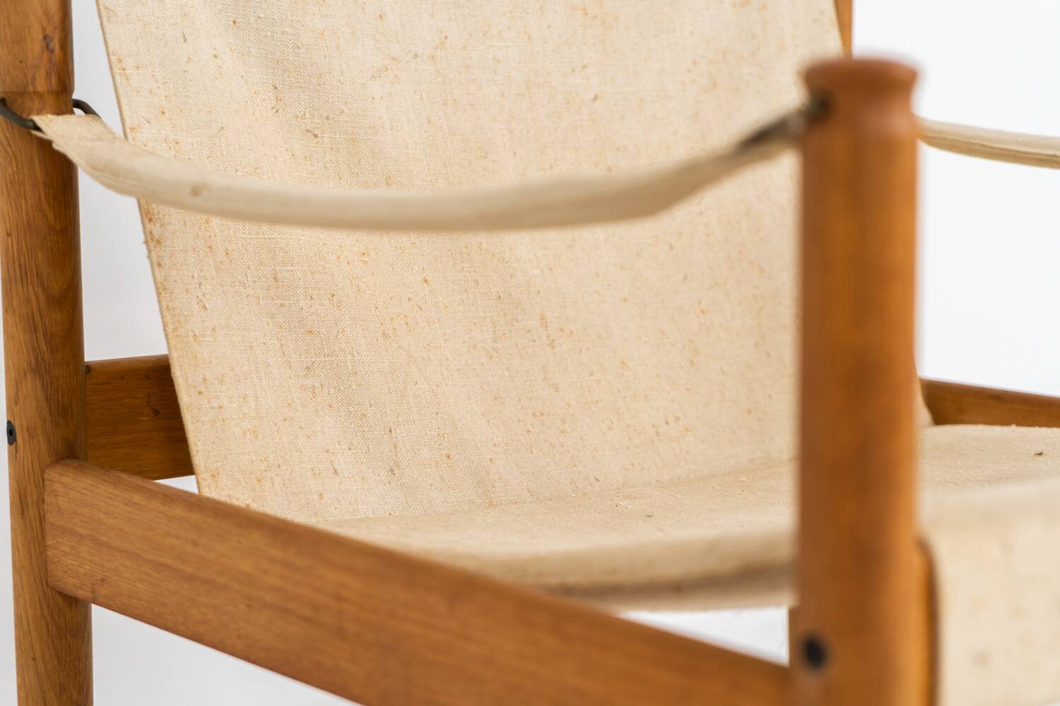 Chaise safari et ottoman en chêne par Niels Eilersen pour Erik Wørts
