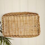 Rectangular vintage wicker basket
