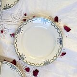 Lot de 6 assiettes dessert faïence ancienne Saint Amandinoise vintage