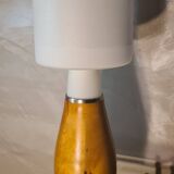 Scandinavian space lamp 1970 in teak and opaline age with dimmer 52x20