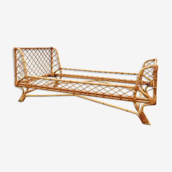 Vintage rattan bed 1970