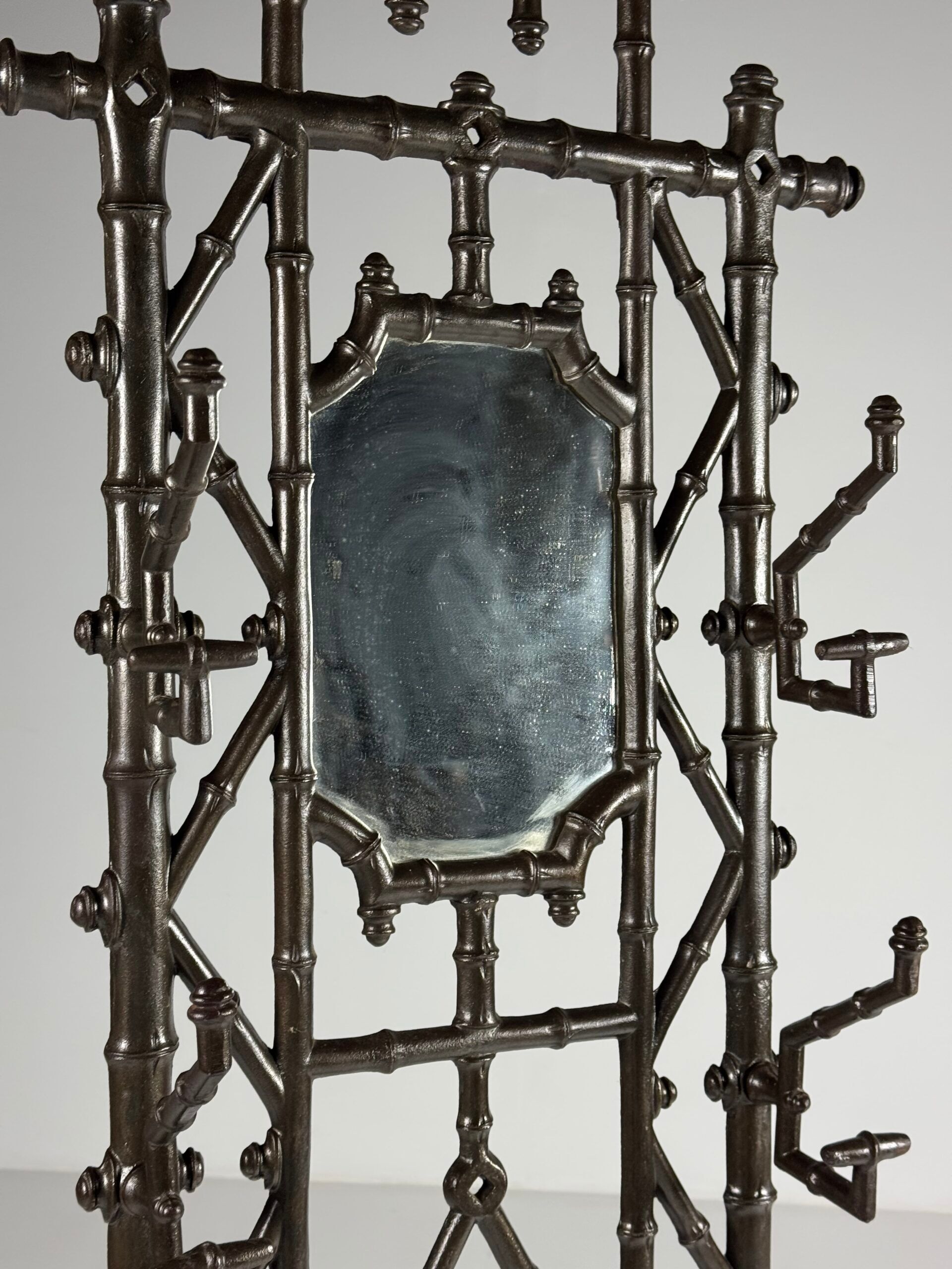 Faux bamboo coat rack cast iron ca. 1890