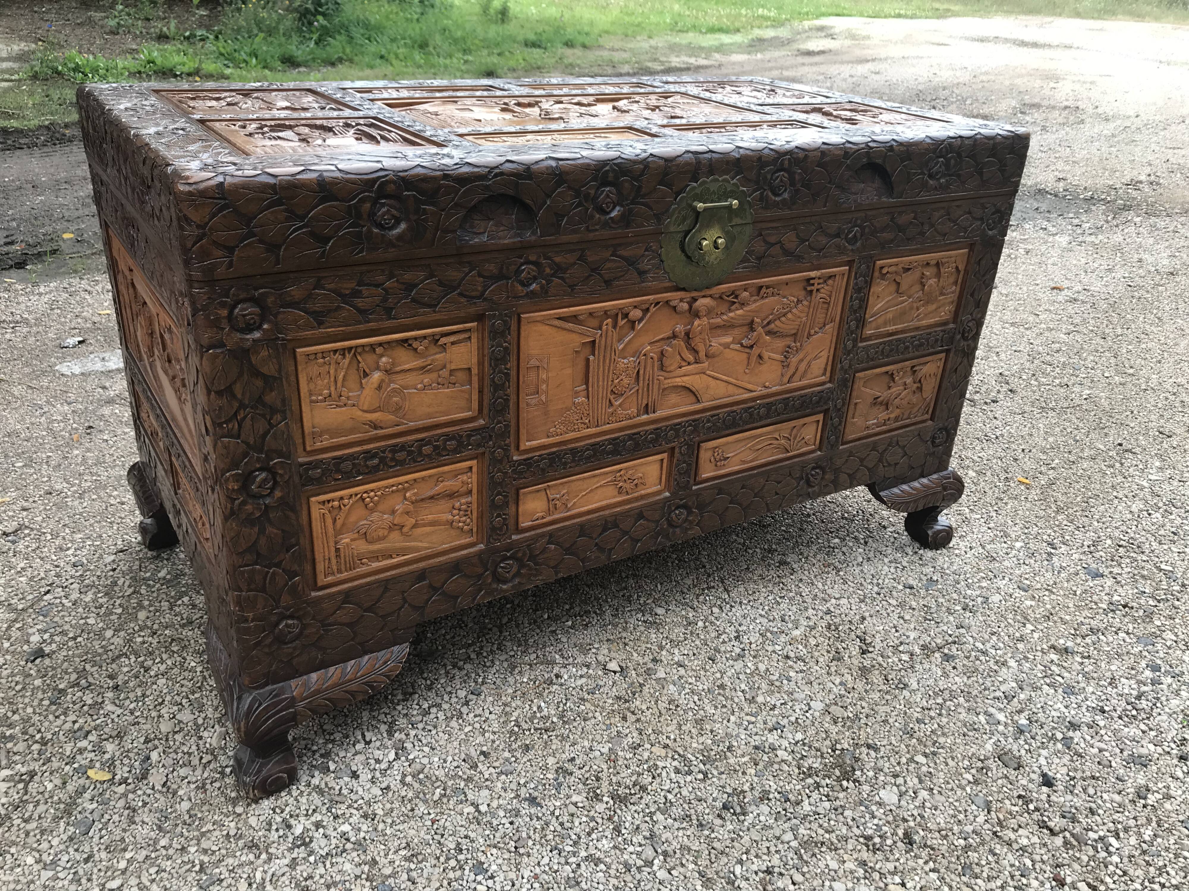 Indonesian sculpted chest