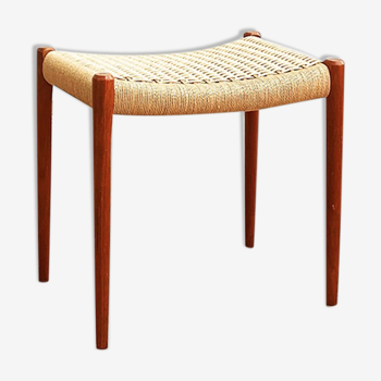 Scandinavian stool, teak and rope, 1960