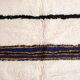 Handwoven natural wool rug with colourful patterns, size 1.4/2.6 m.