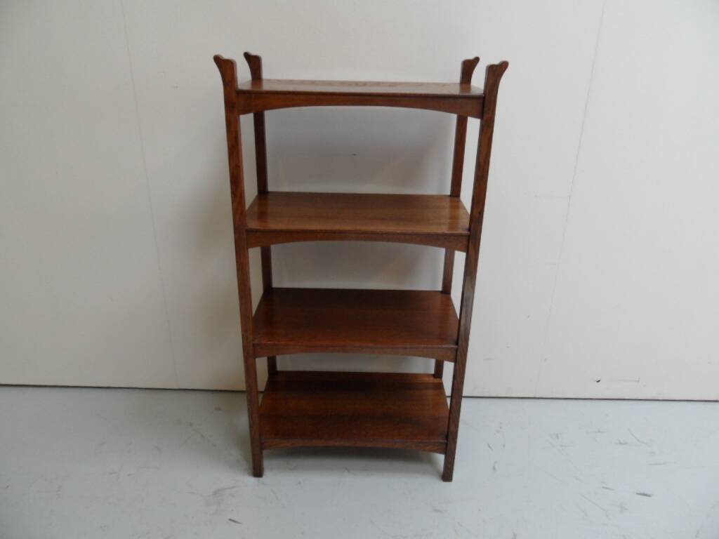 Art Nouveau Jugendstil oak open bookcase  etagere
