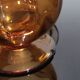 Set of 8 old vintage 70's amber brown cut glass glasses