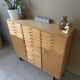 Vintage 20-drawer craft cabinet, 1960s in raw wood