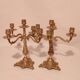 Pair of 5-burner bronze candlesticks