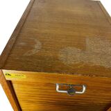 Vintage curtain wardrobe / archive cabinet with file supports