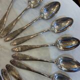 Series of 12 forks and 12 silver metal spoons