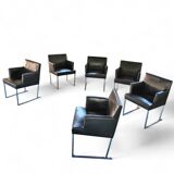 6 x Solo chair by Antonio Citterio for B&B Italia / Black leather