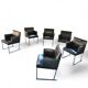 6 chaises Solo d'Antonio Citterio pour B&B Italia / Cuir noir